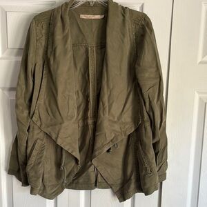 Max Jeans Green Utility Jacket with Waterfall Front